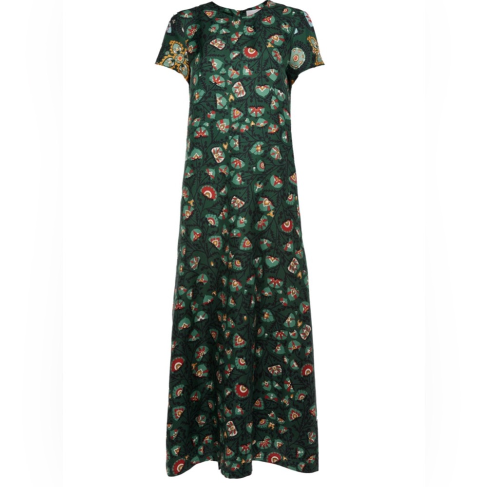 LA DoubleJ Green Floral Dress